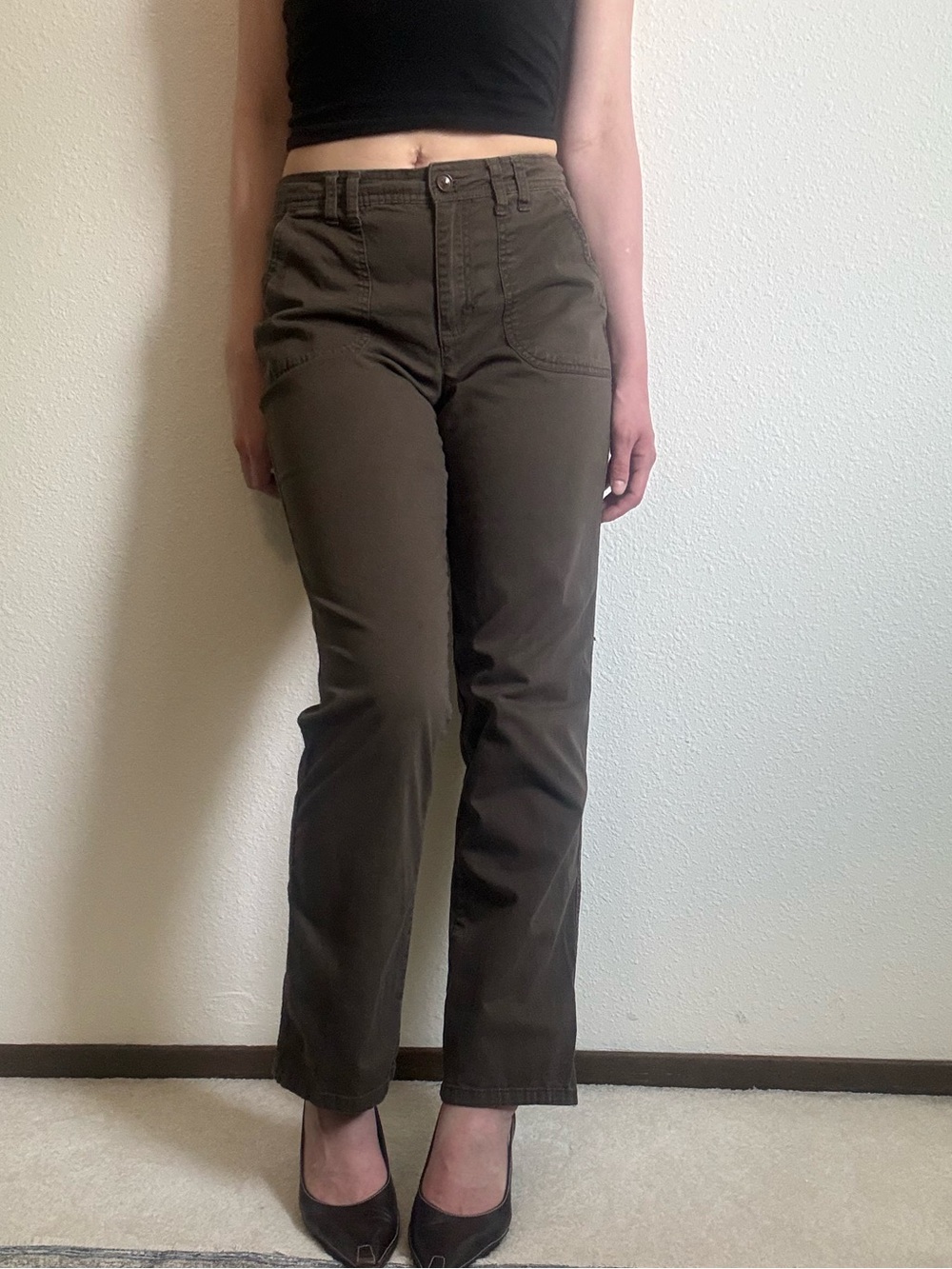 Gloria Vanderbilt Mid Rise Straight Leg Cargo Pants Y2K Grunge Gorpcore